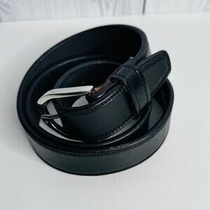 Troy English Bridle Leather Black and Silver  Belt Size 32 #2295